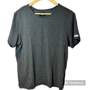 Hudson Raw Hem Grey Tee‎ Size Large